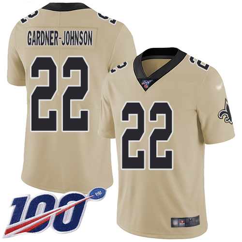 Men New Orleans Saints Limited Gold Chauncey Gardner Johnson Jersey NFL Football #22 100th Season Inverted Legend Jersey